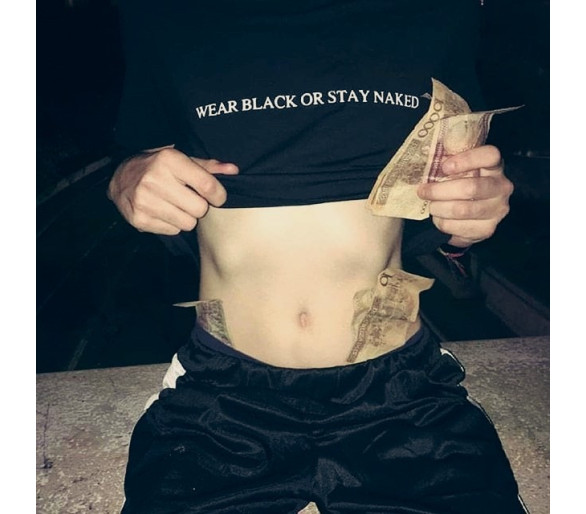 Tricou damă Wear Black or Stay Naked